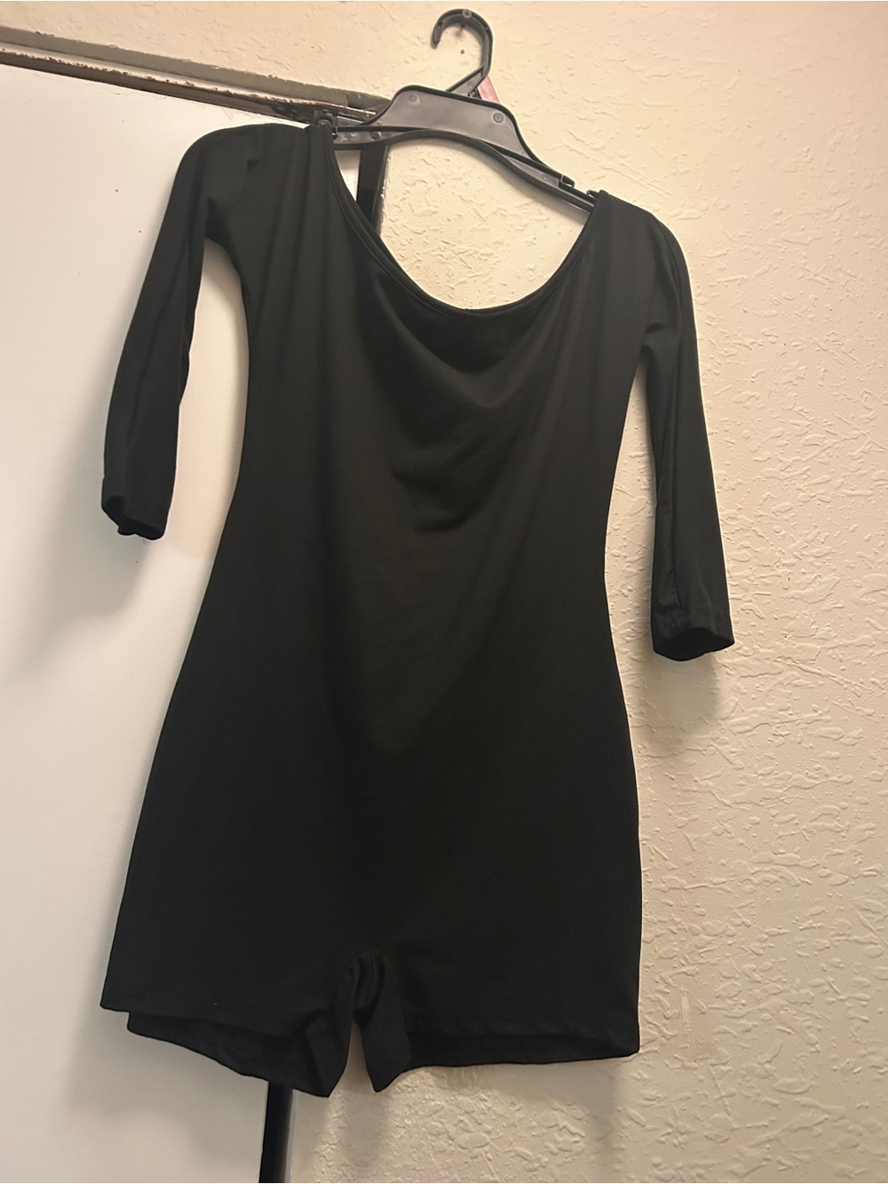 SHEIN Black Scoop-Neck Stretch Bodysuit Romper